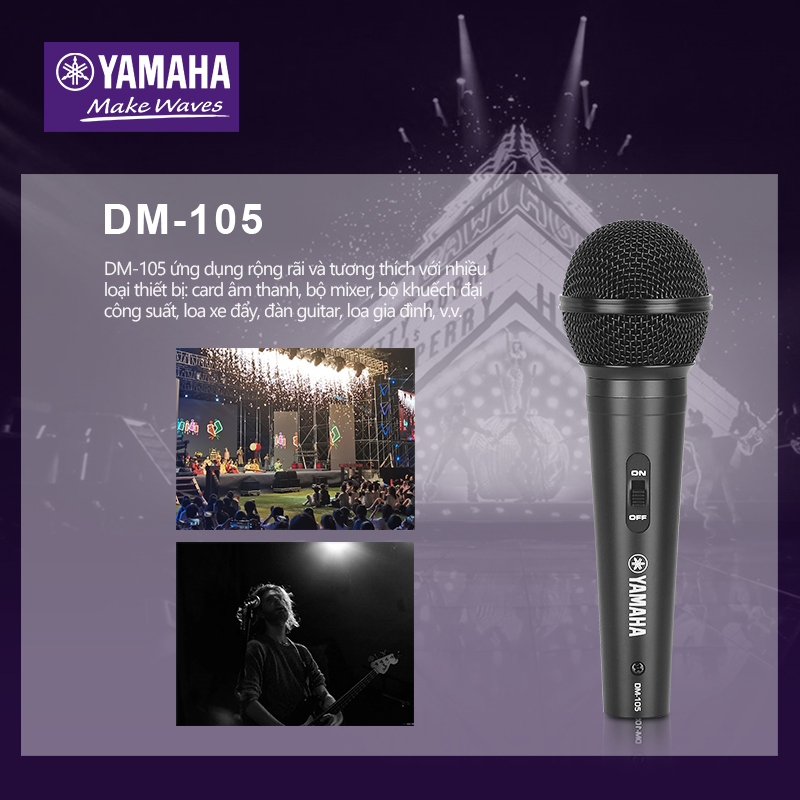Micro karaoke có dây,yamaha/DM-105 micro có dây,micro hát karaoke,giọng hát rõ và tràn đầy