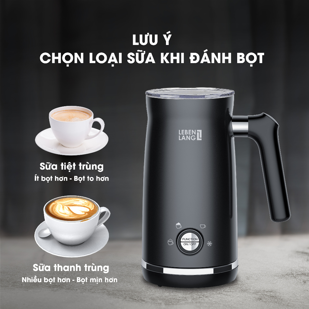 Máy tạo bọt sữa, cà phê LEBENLANG LBF3088 gồm 4 chế độ nóng lạnh, thiết kế cầm tay tiện lợi, bảo hành 2 năm