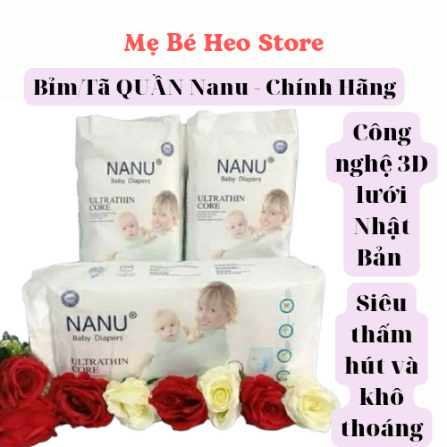 Bỉm Tã Nanu bịch 50 miếng size M L XL XXL 3XL 4XL 5XL