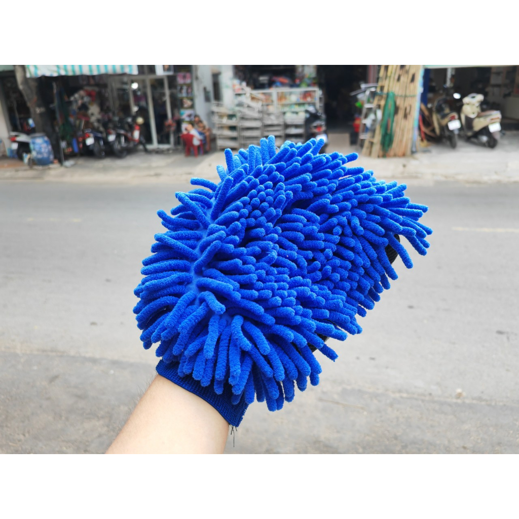 Bao Tay Rửa Xe 3 Trong 1 Sợi Microfiber Rửa Xe ,Đánh Wax Thấm Hút Tạo Bọt