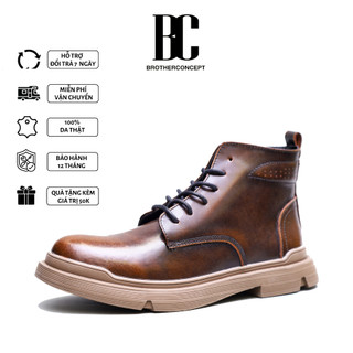 Giày Bốt Nam Cao Cấp, Giày Boot Cổ Cao - Boots Tom Brown - Cá Tính, Mạnh Mẽ, Thời Trang - BRC012102
