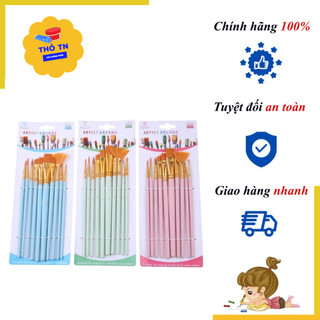 Bộ cọ vẽ chuyên nghiệp 12 cây màu Pastel Văn Phòng Phẩm Thỏ TN