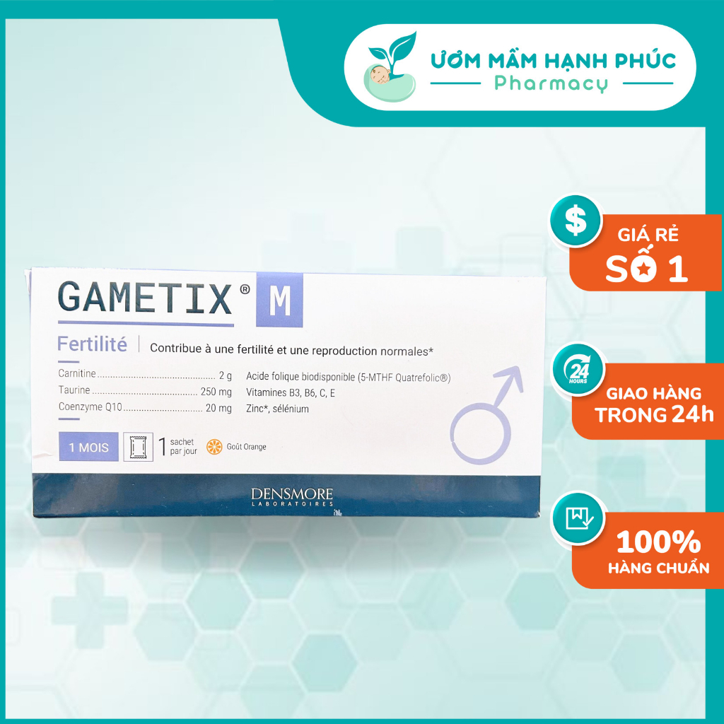 Gametix M [CHÍNH HÃNG] GametixM tăng thụ thai, tinh trùng yếu sẽ tăng chất lượng và số lượng, hỗ trợ vô sinh hiếm muộn