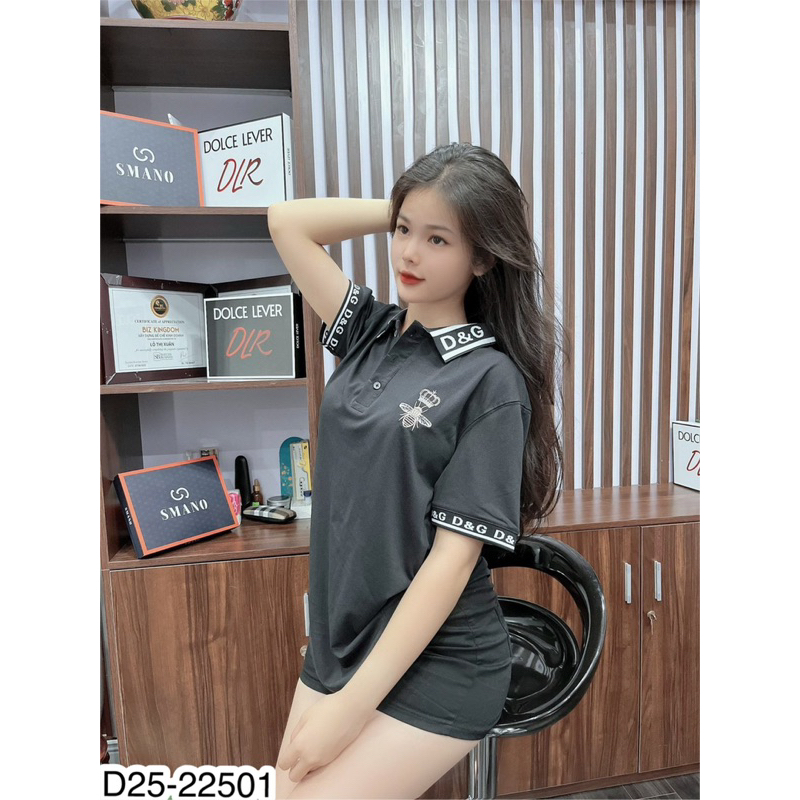 Áo polo nam cotton predimium cổ thêu D.G viền tay siêu đẹp, Áo phông cổ bẻ thêu viền tang ong Cao Cấp