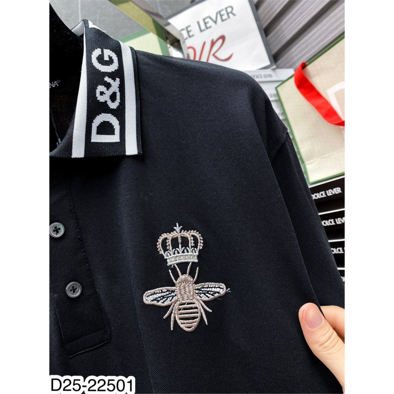 Áo polo nam cotton predimium cổ thêu D.G viền tay siêu đẹp, Áo phông cổ bẻ thêu viền tang ong Cao Cấp