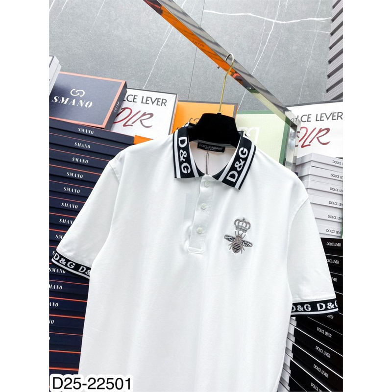 Áo polo nam cotton predimium cổ thêu D.G viền tay siêu đẹp, Áo phông cổ bẻ thêu viền tang ong Cao Cấp