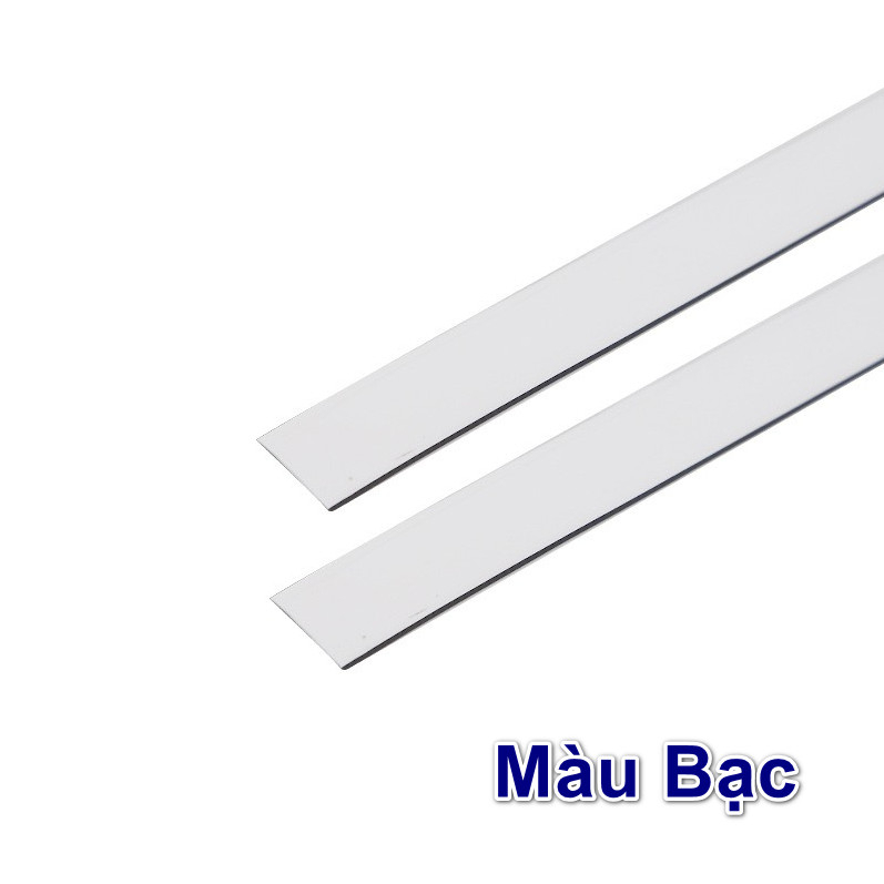 Cuộn Dây Dán PVC Viền Dạng Phẳng Trang Trí Màu Vàng, Bạc