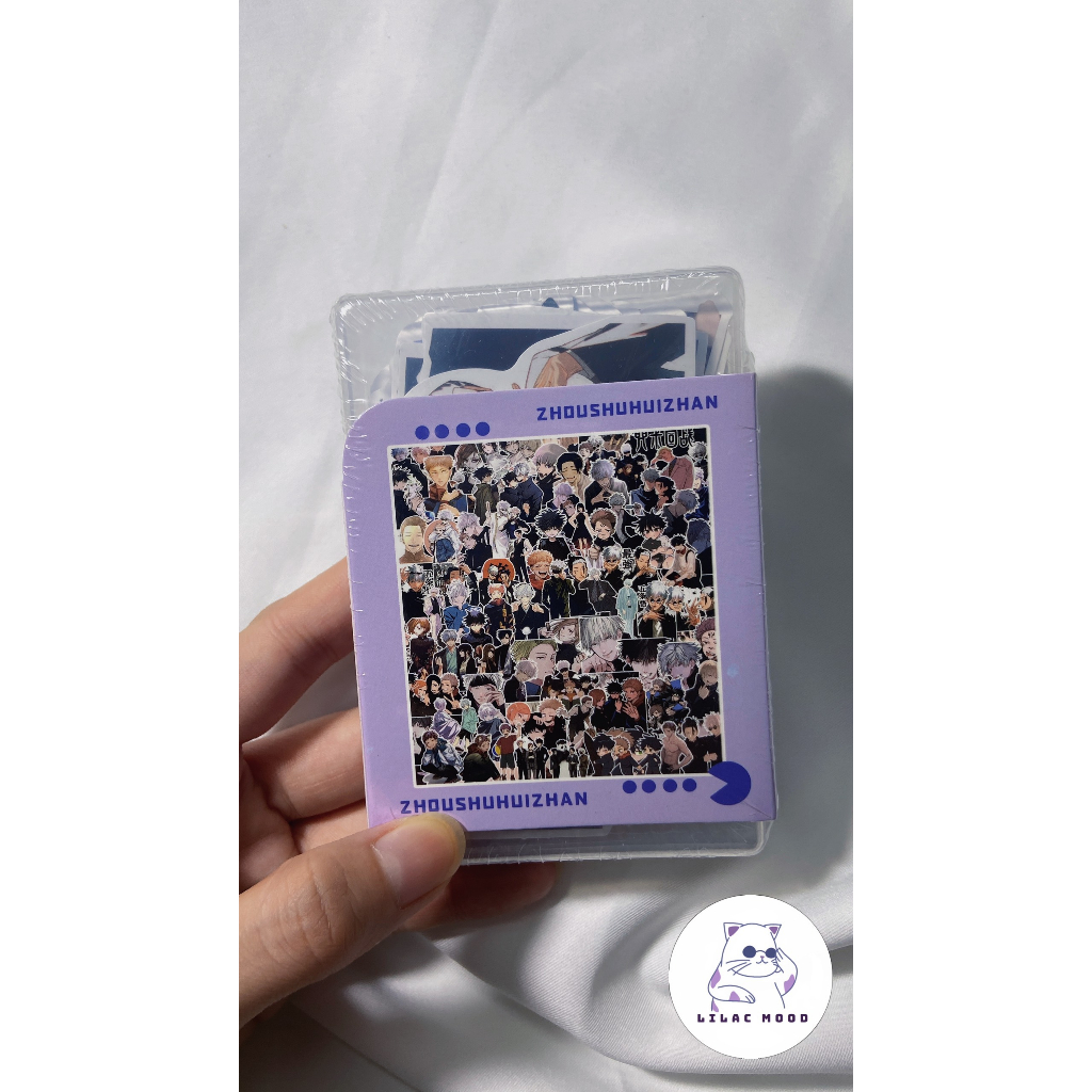 Hộp sticker Chú thuật hồi chiến Jujutsu Kaisen Hộp nhựa 120 miếng hình dán Sticker