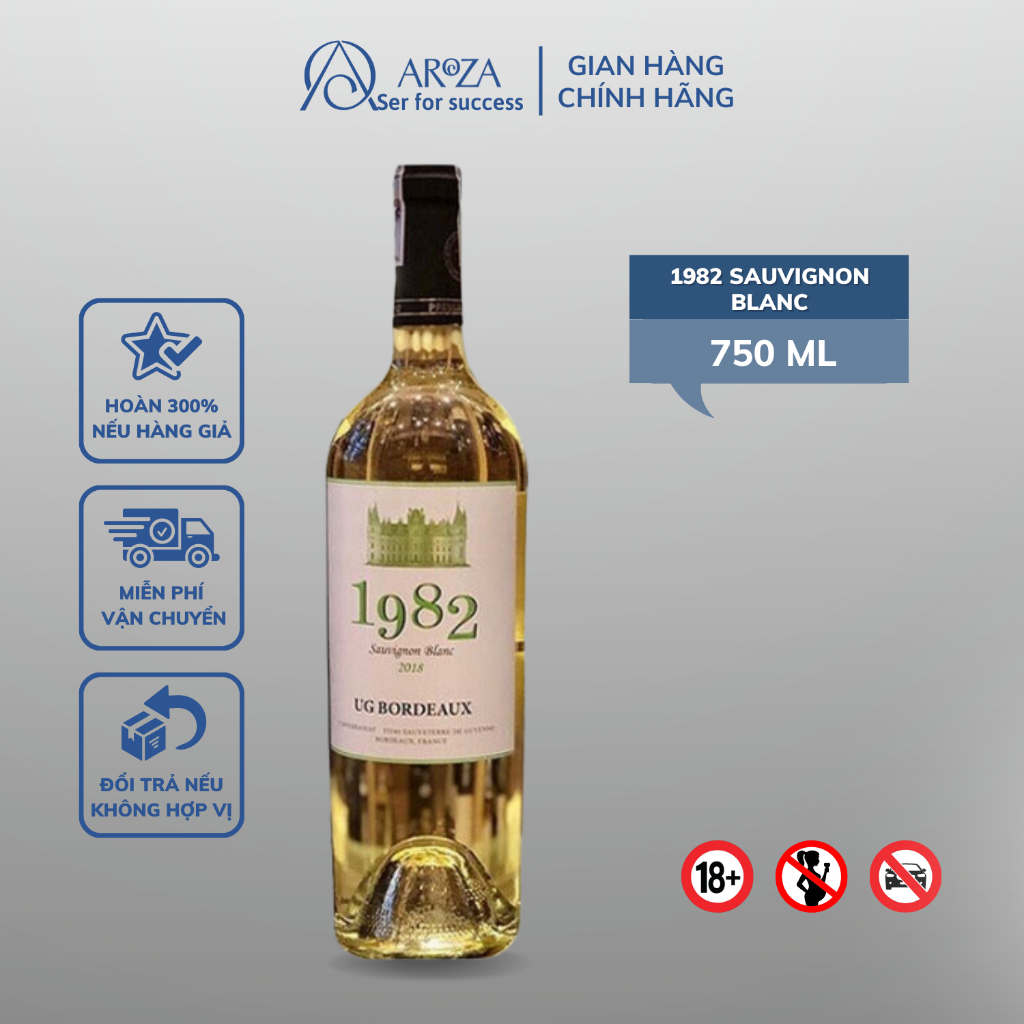 Rượu Vang Trắng Rượu Vang Pháp White Wine 1982 Sauvignon Blanc AROZA 750ml 12.5%