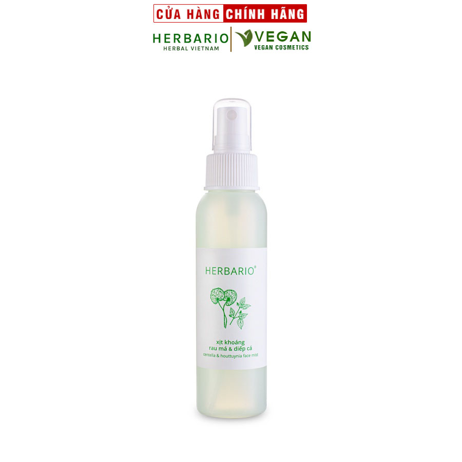 Xịt khoáng Rau Má & Diếp Cá herbario 100ml thuần chay