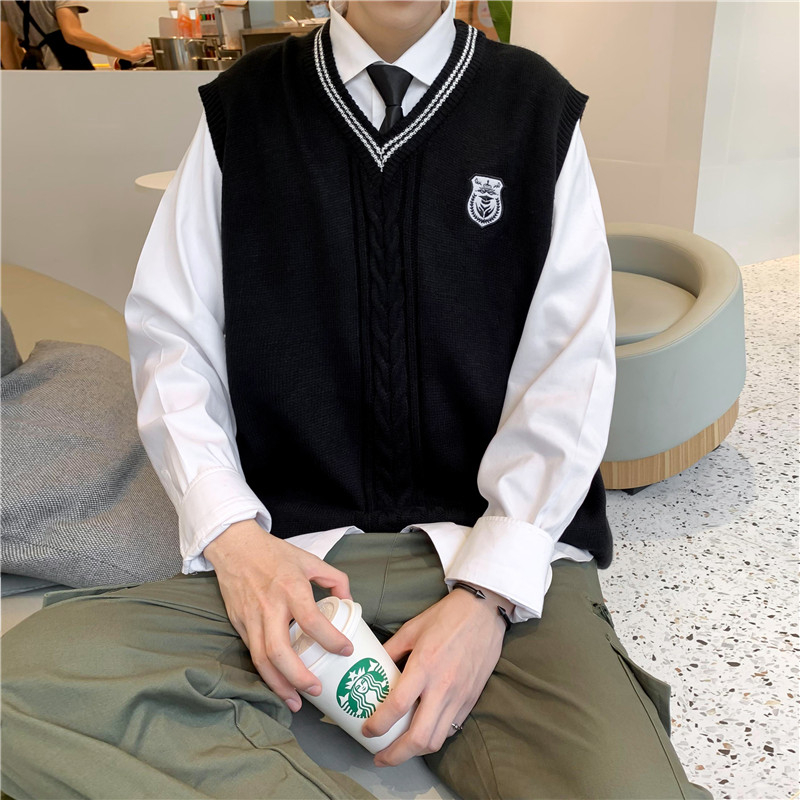 Áo sweater gile nam nữ unisex form rộng nam sinh trung học áo gile sweater unisex form rộng thời trang hàn quốc 4498