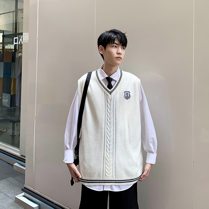 Áo sweater gile nam nữ unisex form rộng nam sinh trung học áo gile sweater unisex form rộng thời trang hàn quốc 4498