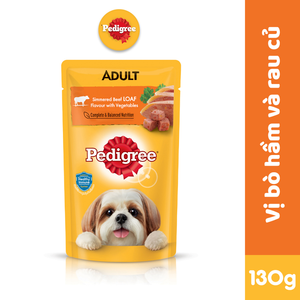 [Quà tặng không bán] Thức ăn cho chó lớn dạng sốt Pedigree vị bò và rau củ 130g