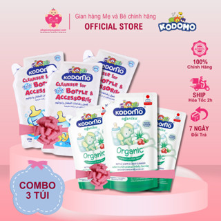Combo 3 Túi Nước Rửa Bình Sữa, Rau Củ Kodomo Thái Lan 700ml