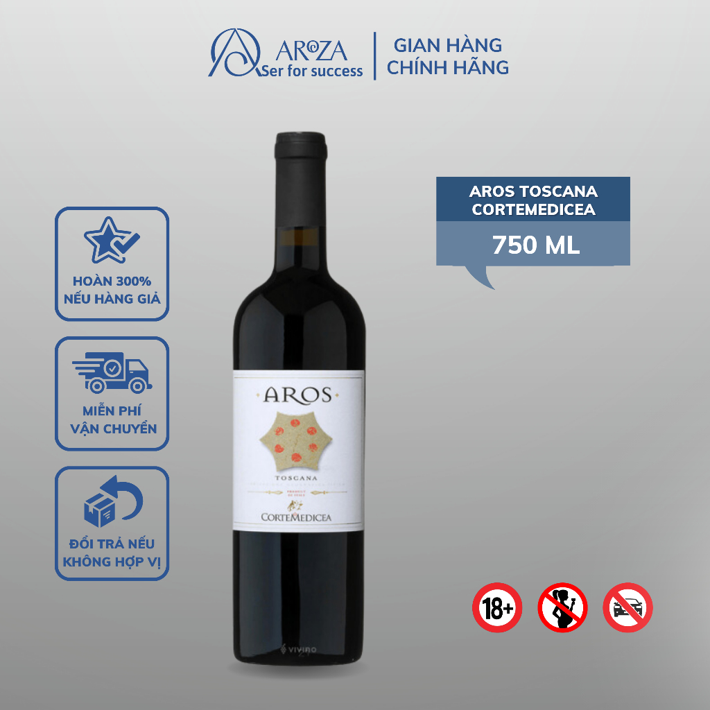 Rượu Vang Đỏ Red Wine Rượu Vang Ý Aros Toscana Cortemedicea AROZA 750ml 14%