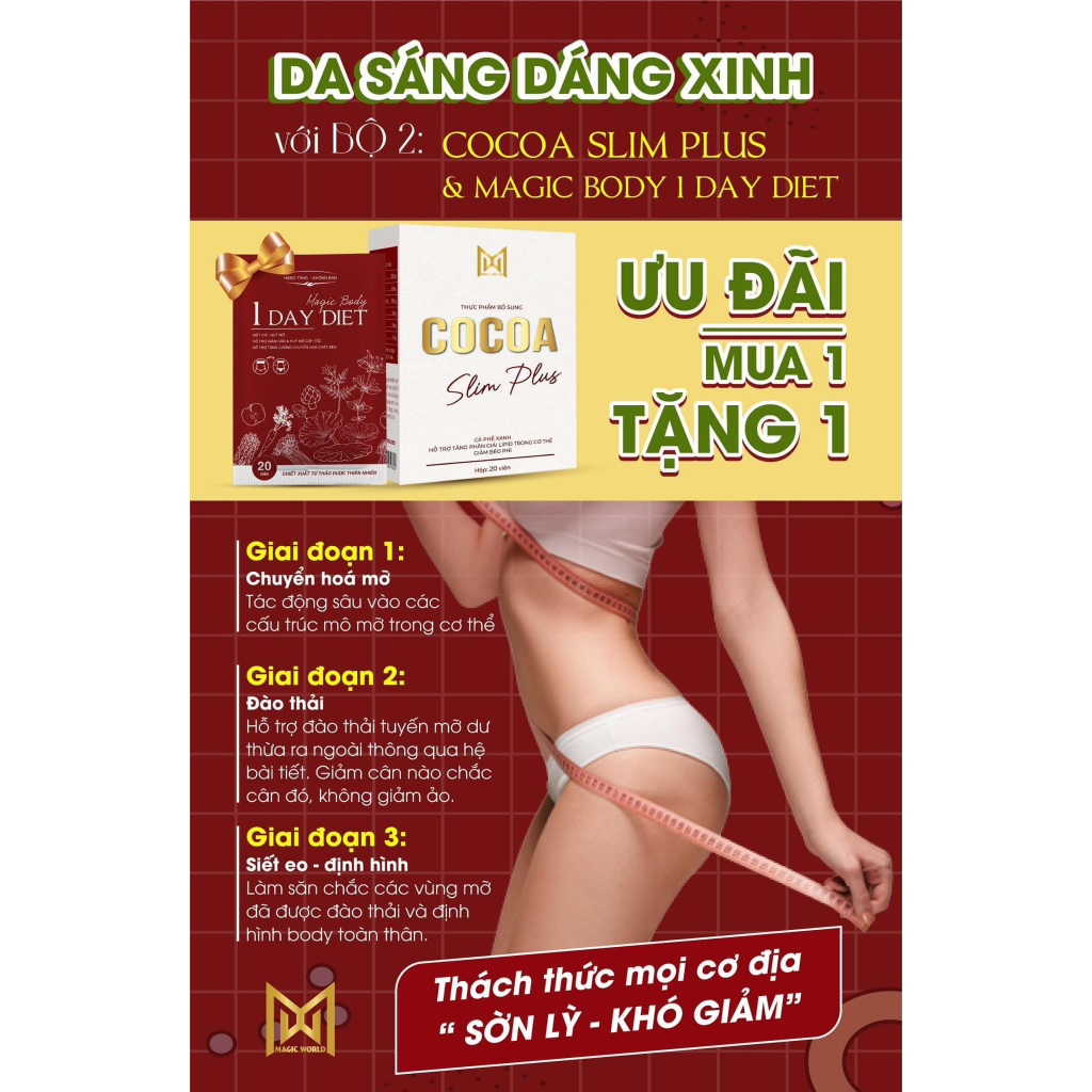 Giảm Cân Chính Hãng Cocoa Slim plus 2023