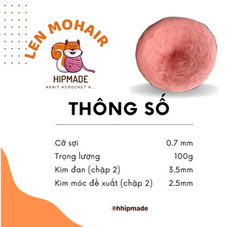 Len Mohair sợi nhỏ siêu dôi sợi cuộn 100g