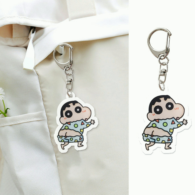 🍒🍒CHERRYKOKO Móc Khóa Hình Cậu Bé Bút Chì Shin-chan Bằng Acrylic Trong Suốt Dễ Thương