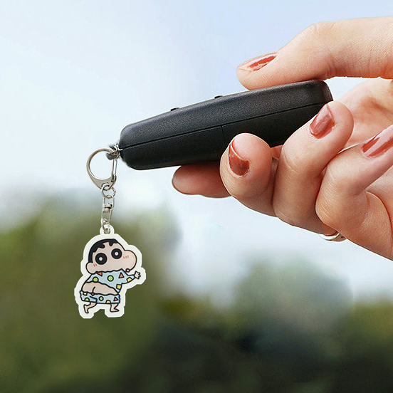 🍒🍒CHERRYKOKO Móc Khóa Hình Cậu Bé Bút Chì Shin-chan Bằng Acrylic Trong Suốt Dễ Thương