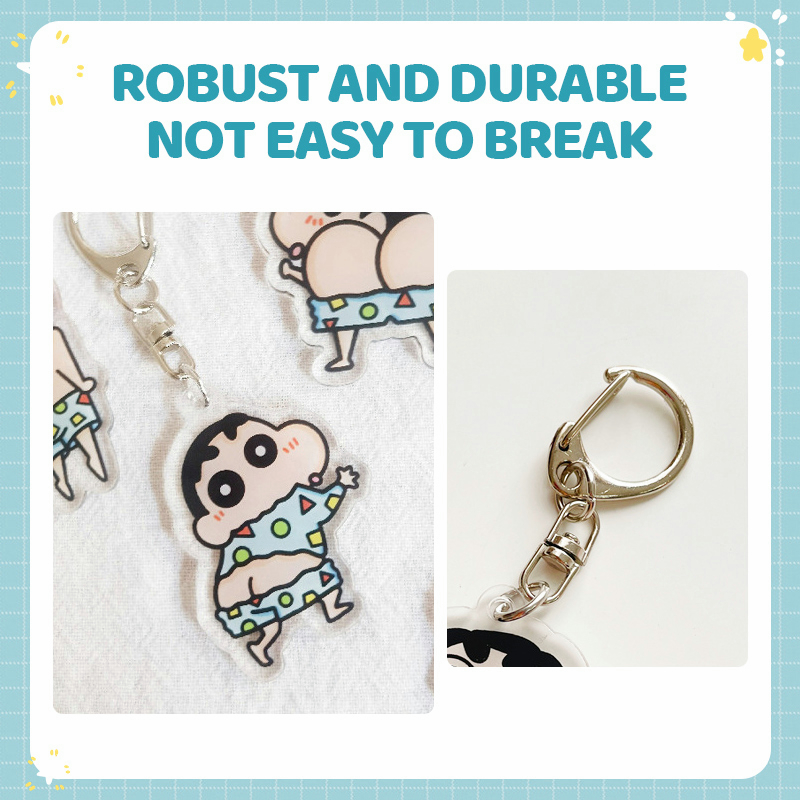 🍒🍒CHERRYKOKO Móc Khóa Hình Cậu Bé Bút Chì Shin-chan Bằng Acrylic Trong Suốt Dễ Thương