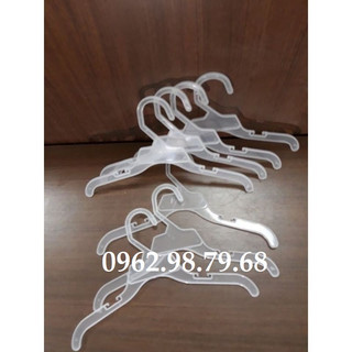 Móc trẻ em 100 chiếc móc nhựa dẹt trẻ em trắng trong và 30 kẹp nhựa trắng trong dành treo quần áo các shop thời trang ..