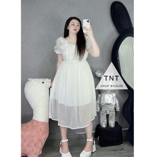 ĐẦM MIDI VIỀN CỔ HOA [TNT SHOP BIGSIZE 60KG 90KG]