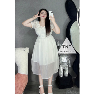 ĐẦM MIDI VIỀN CỔ HOA [TNT SHOP BIGSIZE 60KG 90KG]