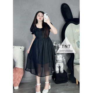 ĐẦM MIDI VIỀN CỔ HOA [TNT SHOP BIGSIZE 60KG 90KG]
