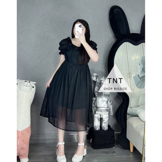 ĐẦM MIDI VIỀN CỔ HOA [TNT SHOP BIGSIZE 60KG 90KG]