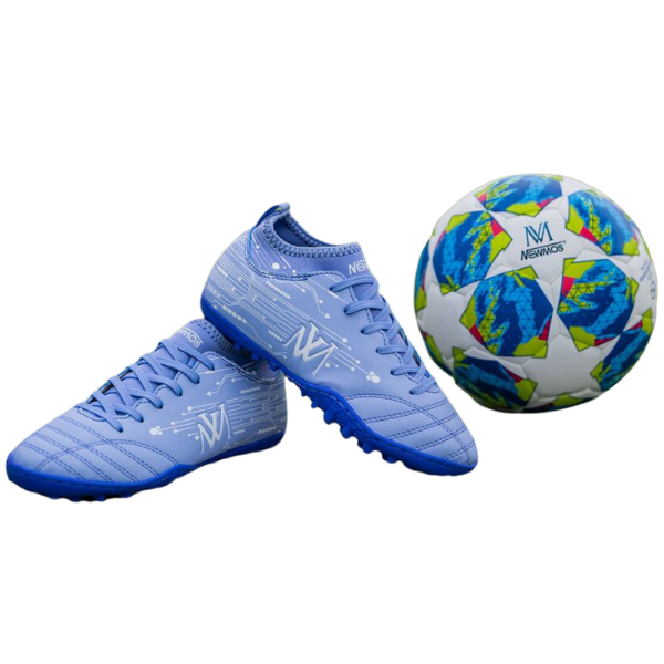 Giày đá bóng trẻ em Newmos Warrior cổ chun Kid Tím cỏ nhân tạo thể thao nam chính hãng - WK002