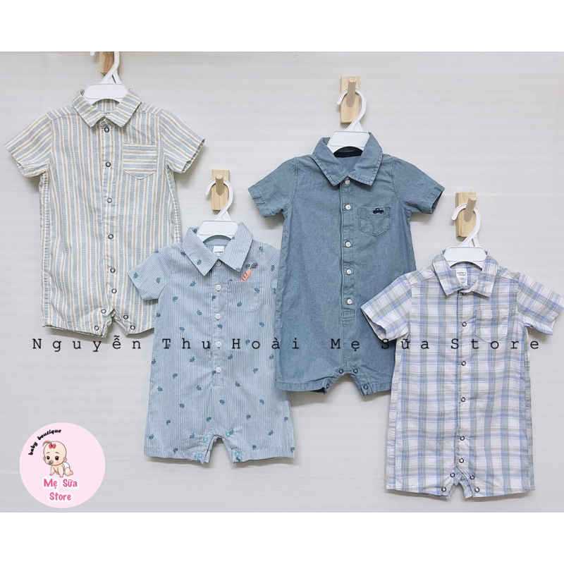 Romper đùi sơ mi cho bé trai, bộ body đùi bé trai 3-24M