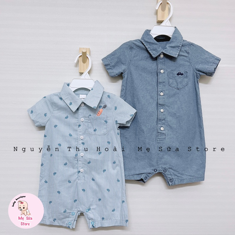 Romper đùi sơ mi cho bé trai, bộ body đùi bé trai 3-24M