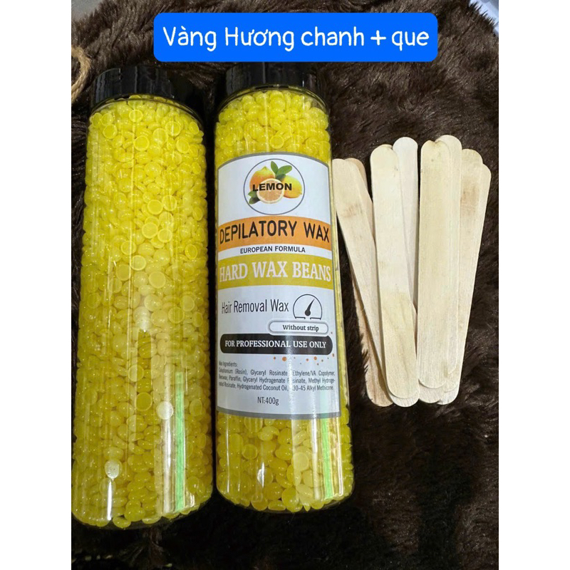 Hũ 400gr Sáp wax lông nóng cao cấp handmade, triệt lông ria mép , TẶNG 10 QUE GỖ