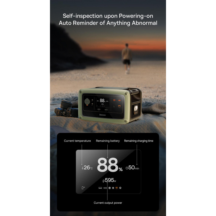 Trạm sạc di động Baseus 600W  180000mAh chính hãng cao cấp
