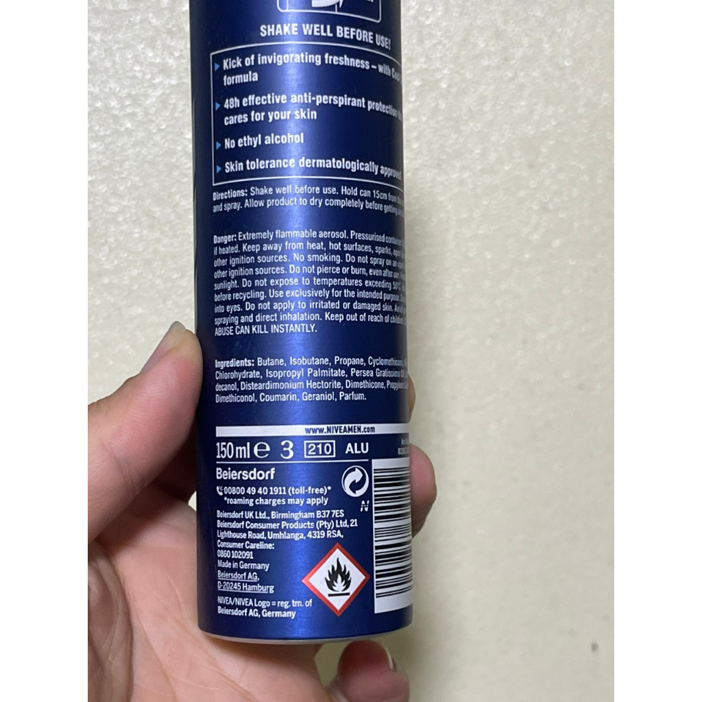Xịt Khử Mùi toàn thân Nivea Men 48h