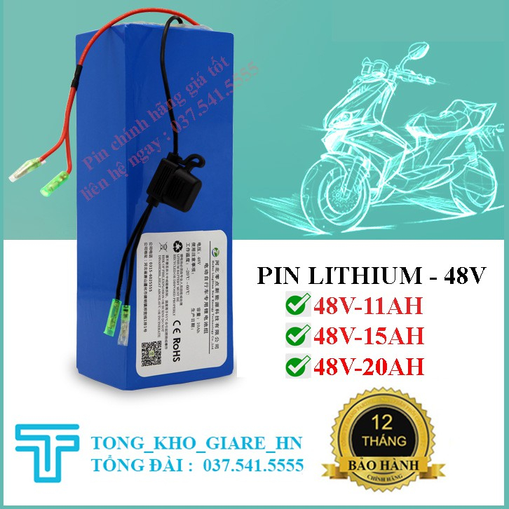 Pin lithium 48v dành cho các loại xe điện, pin lithium chính hãng - Bảo hành 12 tháng,48v-15ah-20ah