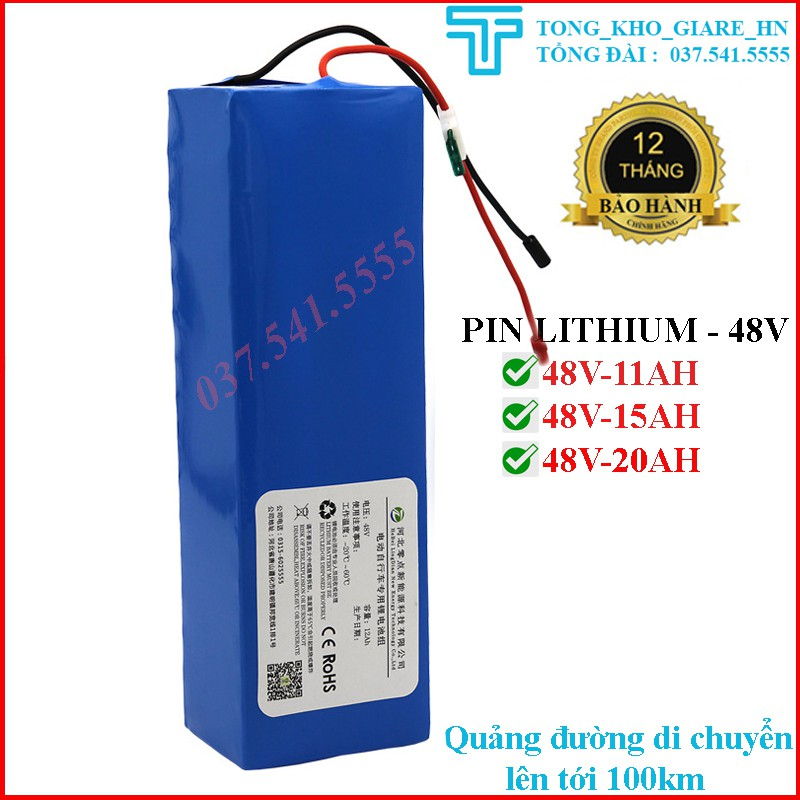 Pin lithium 48v dành cho các loại xe điện, pin lithium chính hãng - Bảo hành 12 tháng,48v-15ah-20ah