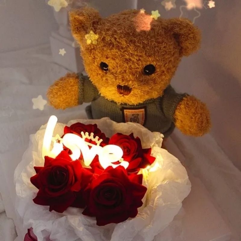 Đèn led tròn chữ Love you trang trí hoa, hộp quà, decor xinh xắn