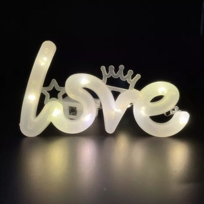 Đèn led tròn chữ Love you trang trí hoa, hộp quà, decor xinh xắn