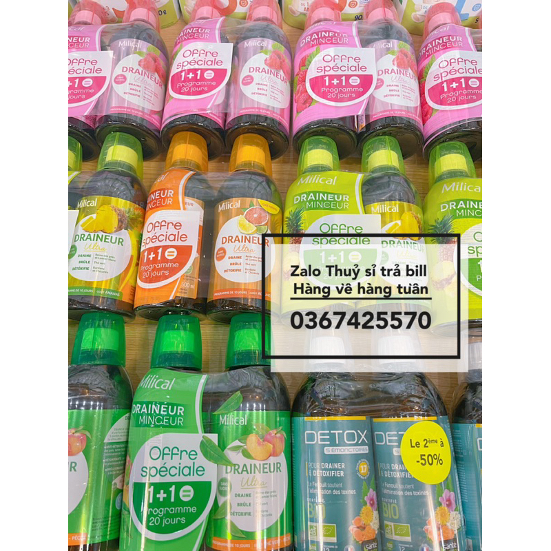 Nước trái cây Detox Milical Draineur của Pháp date 2024-25
