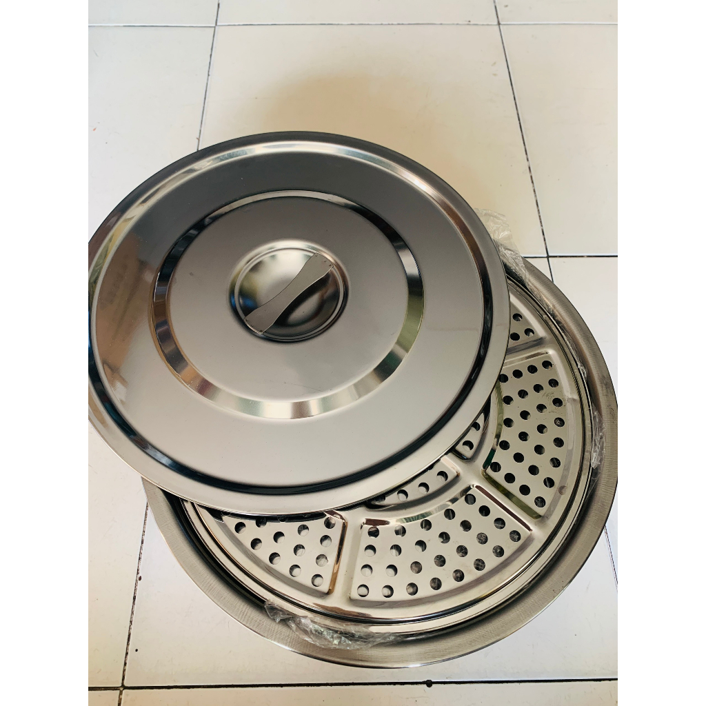 BỘ 3 NỒI INOX SIZE 24-26-30 cm + Tặng kèm xửng hấp tiện lợi MHOME