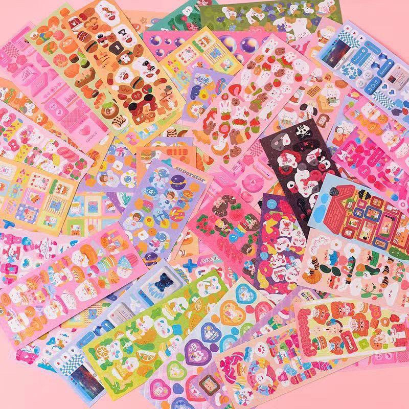 💕🌈COMBO Sticker Hologram Dán Trang Trí Hình Hoạt Hình Đáng Yêu💕