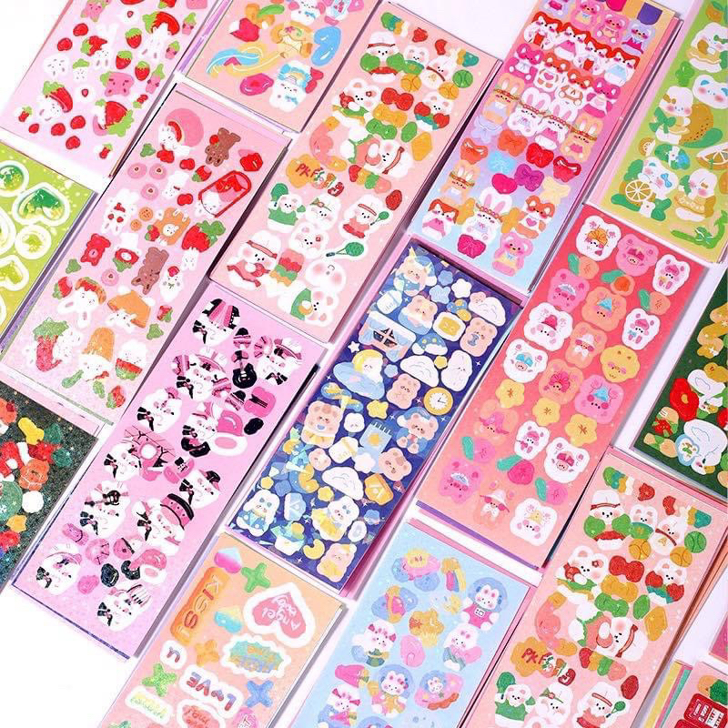 💕🌈COMBO Sticker Hologram Dán Trang Trí Hình Hoạt Hình Đáng Yêu💕