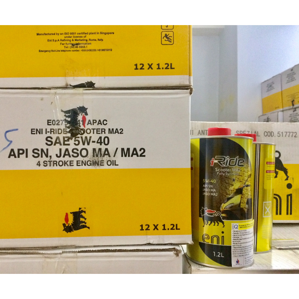 Combo Eni Scooter MA2 5W40 1.2L + Lọc nhớt cho Vespa/Piaggio