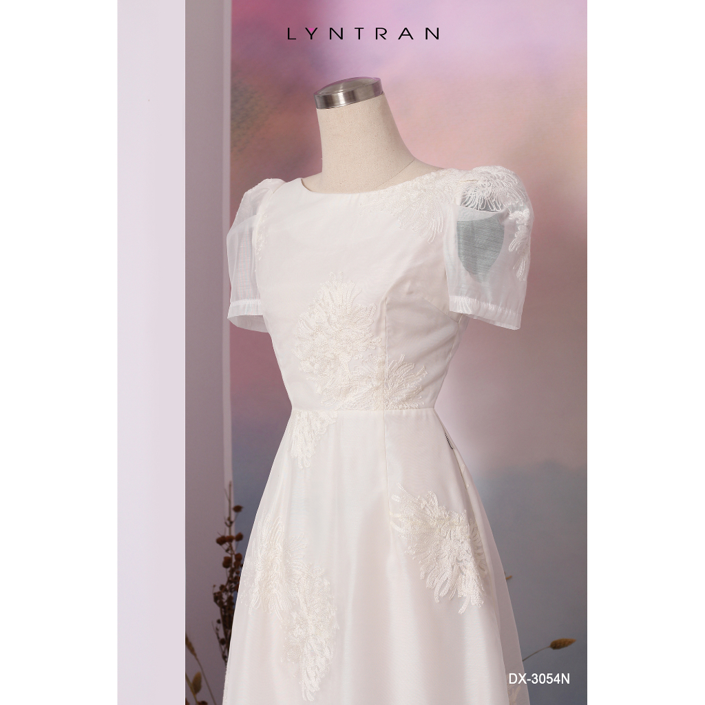 Váy xòe LYN TRAN DX-3054N hoạ tiết tay bồng Chất Tơ Ovanza Mềm Mịn