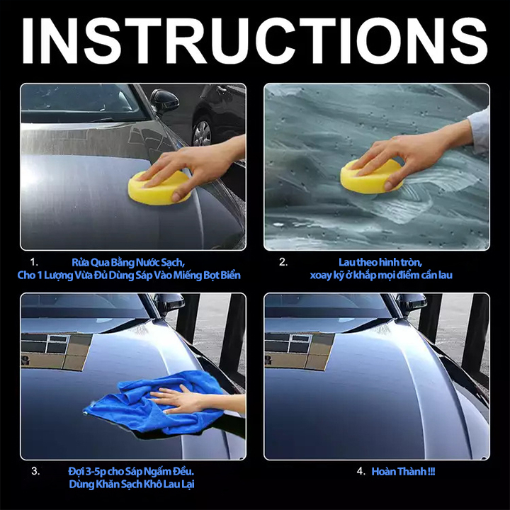 Sáp Phủ Bóng Sơn Ô tô, Xe Máy CERANANO620 Làm Đẹp Xe - Đánh Bóng Sơn Xe Chống Bụi Bẩn Kèm Khăn Lau