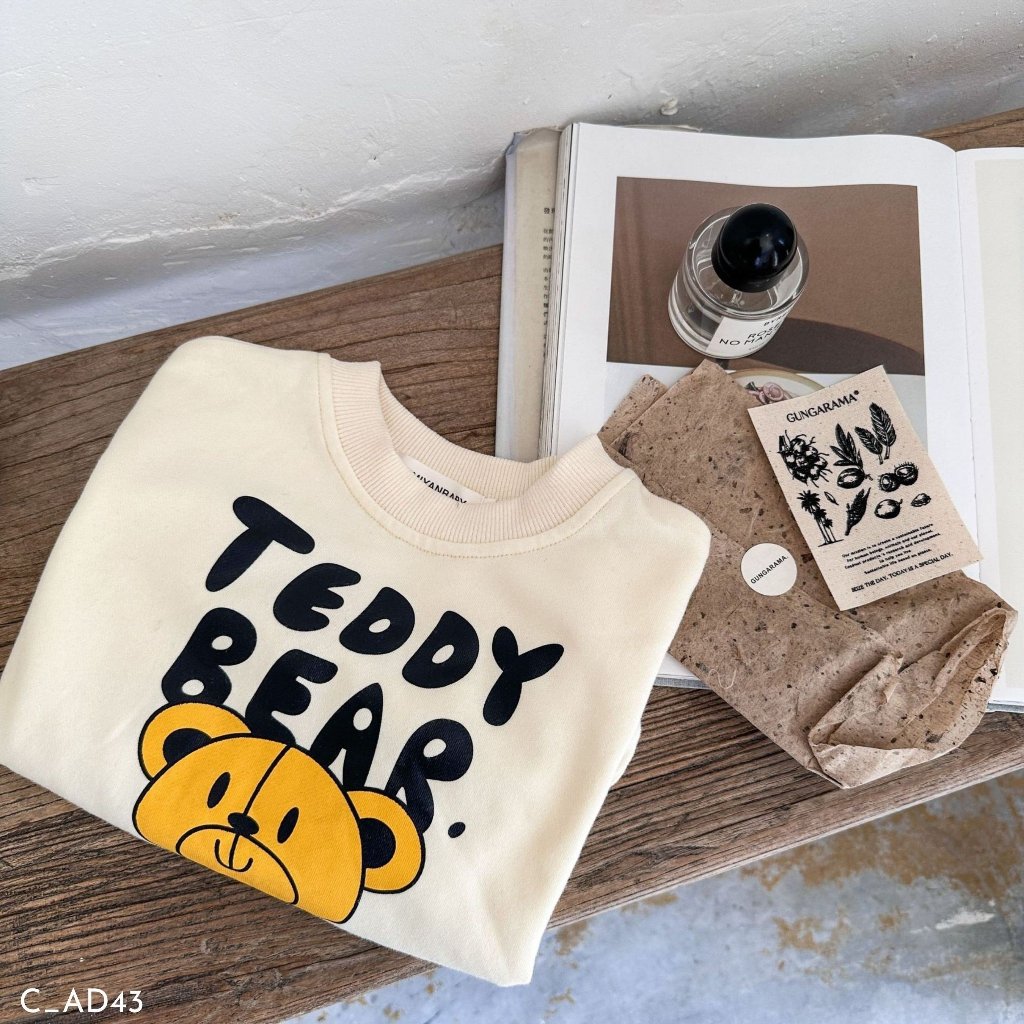 Áo dài tay thu đông cho bé EMBES KIDS , áo nỉ dài tay trẻ em từ 11kg đến 31kg