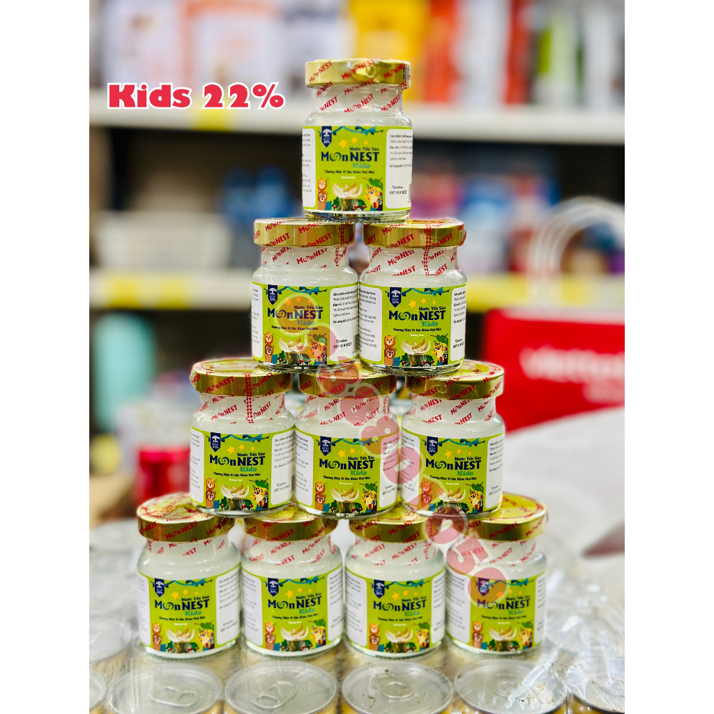 Yến Monnest Kids - Yến Sào 22% Trẻ Em Kingnest Sunnest Sallanest Sakanest Hoàng 35% Yến Vương Nha Trang