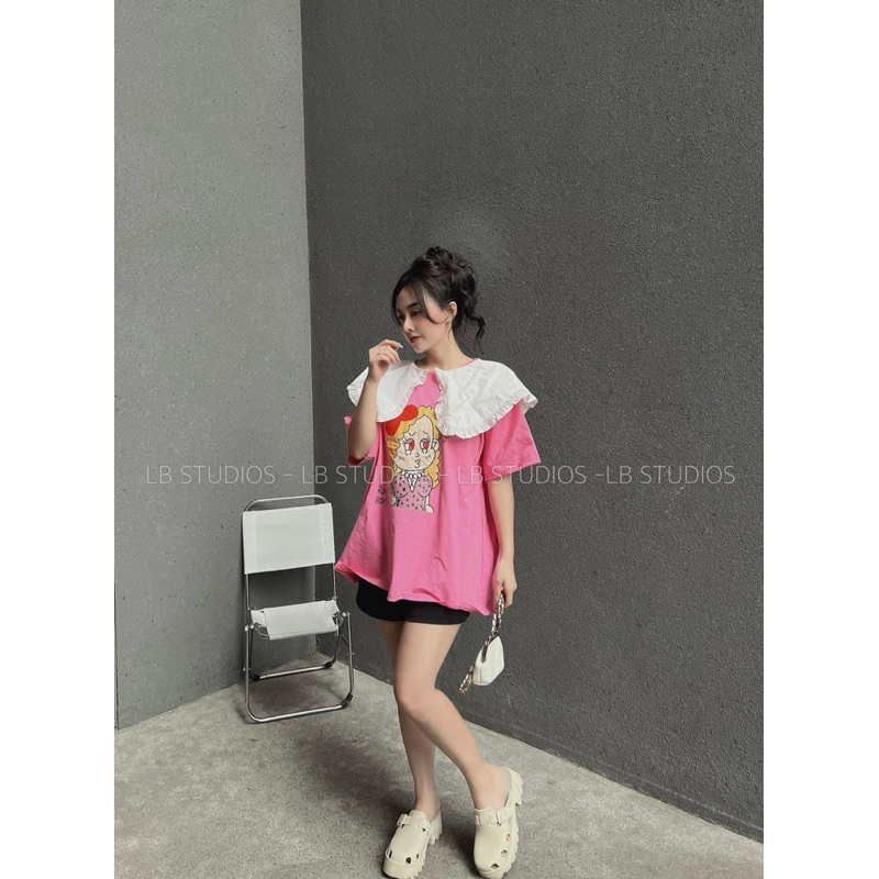 Áo Thun Kiểu Cổ Bèo Dễ Thương