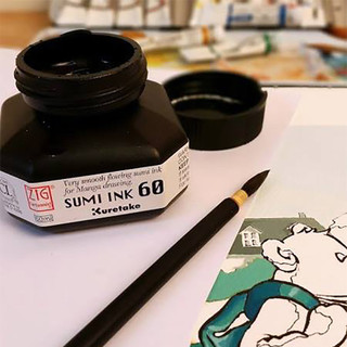 Mực Kuretake Sumi/Black/Shueki 60ml.
